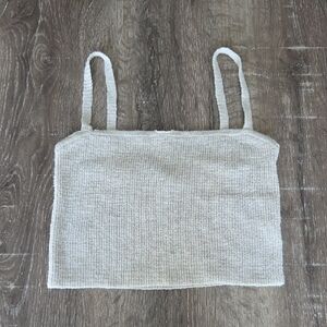 Madewell Halstead Square Neck Sweater Tank in Form Grey Beige XS